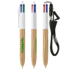 View Image 3 of 6 of BIC® 4 Colours Wood-Look Pen with Lanyard