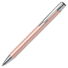 a pink pen with silver cap