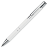 a white pen with silver cap