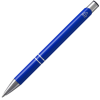 a blue pen with silver tips