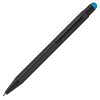 a black pen with blue cap