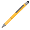 a yellow pen with grey cap