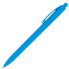 a blue pen on a white background