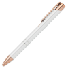 a white and gold pen