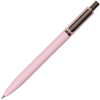 a pink pen with a black cap