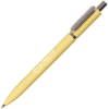 a yellow pen with a silver cap