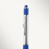 a blue pen with a blue cap