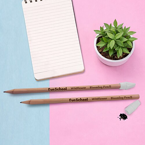 Additional Image 9 - a notebook and pencils on a pink and blue surface
