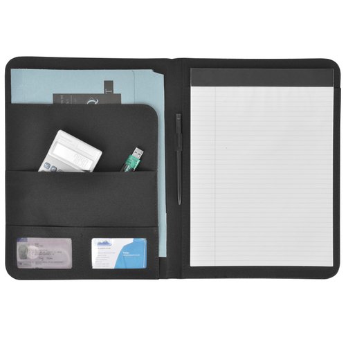 Additional Image 1 - a black folder with a white paper and a white sheet