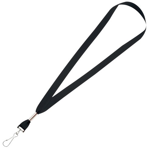 Additional Image 2 - a black lanyard with a white tip