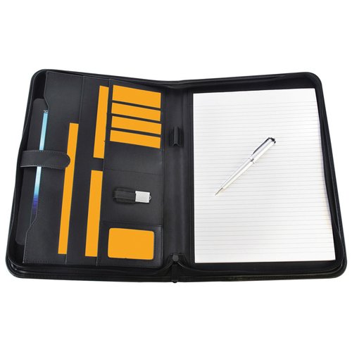 Additional Image 1 - a black and yellow folder with a pen