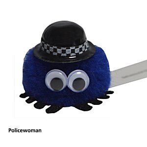 Additional Image 9 - a blue stuffed animal with black hat