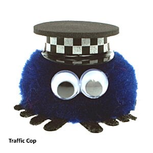 Additional Image 4 - a blue furry toy with a hat