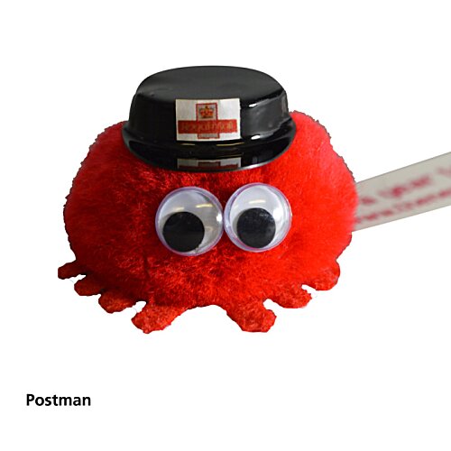 Additional Image 10 - a red stuffed animal with eyes and a hat