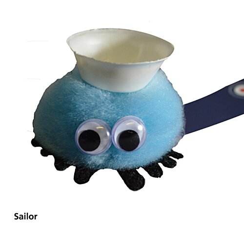 Additional Image 13 - a blue toy with eyes and a white hat