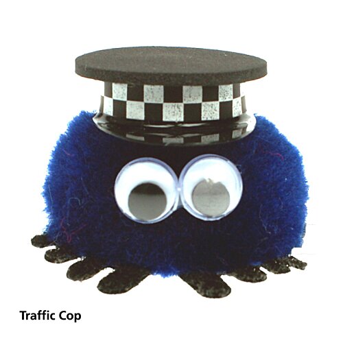 Additional Image 4 - a blue furry toy with a hat
