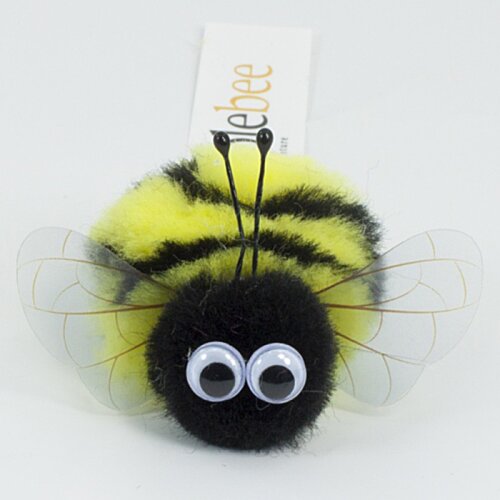 Additional Image 1 - a stuffed toy bee with black and yellow stripes