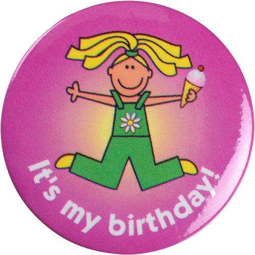 Additional Image 1 - a pink button with a cartoon character
