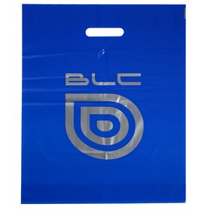 Additional Image 3 - a blue bag with silver text