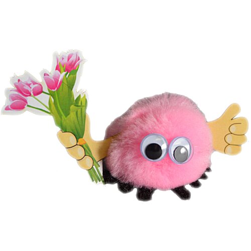 Additional Image 10 - a pink ball with eyes and a bunch of flowers