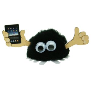 Additional Image 1 - a black stuffed animal with big eyes