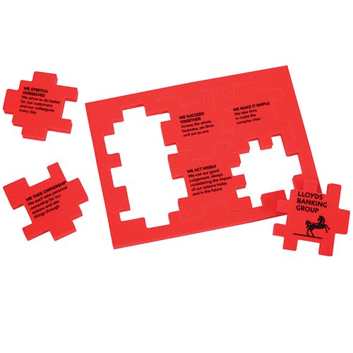 Additional Image 2 - a red puzzle pieces with white holes