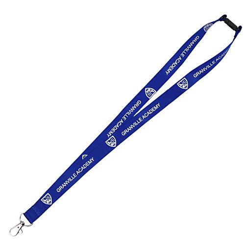 Additional Image 4 - a blue lanyard with a white logo