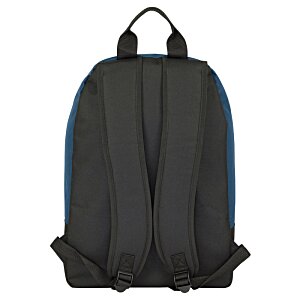 Additional Image 1 - a black backpack with blue trim