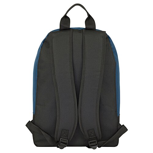 Additional Image 1 - a black backpack with blue trim