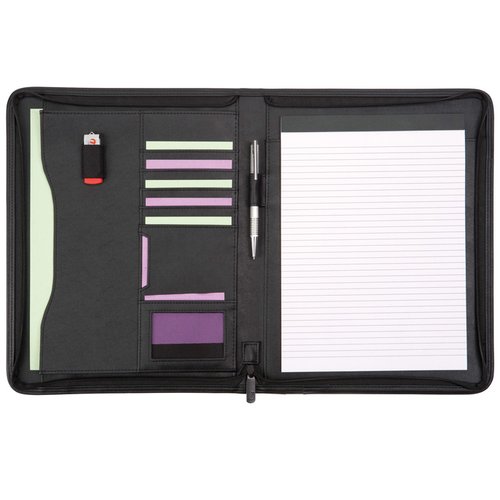 Additional Image 1 - a black folder with a white paper and a pen