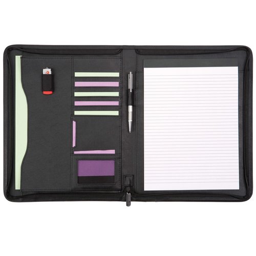 Additional Image 1 - a black folder with a white paper and a pen