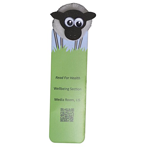 Additional Image 5 - a green bookmark with a black sheep on it