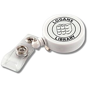 Additional Image 1 - a white badge holder with a white circle