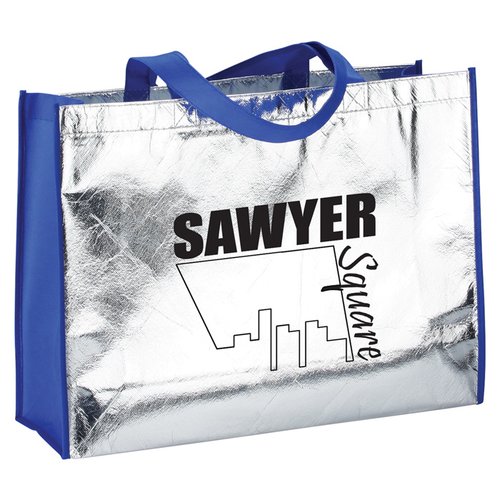 Additional Image 1 - a white and blue bag with black text