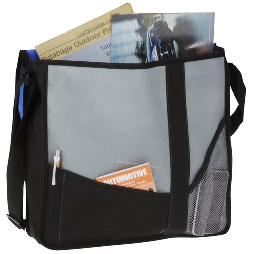 Additional Image 1 - a black and grey bag with a black strap