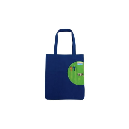 Additional Image 1 - a blue bag with a green face on it