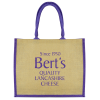 View Image 2 of 3 of DISC Natural Jute Shopper - Coloured Trim - 1 Day