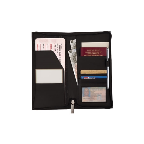 Additional Image 1 - a black organizer with a pen and a pen