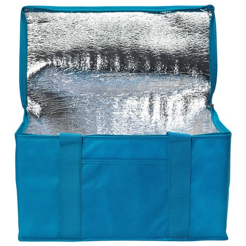 Additional Image 1 - a blue bag with a silver zipper