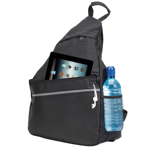 Additional Image 1 - a black bag with a blue bottle and a black object