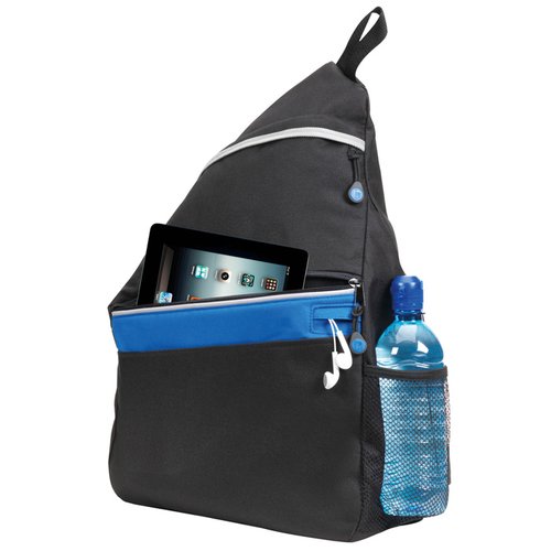 Additional Image 1 - a black and blue bag with a blue zipper