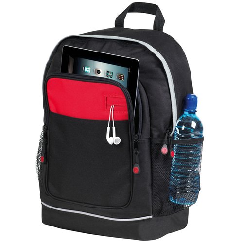 Additional Image 4 - a black backpack with a red pocket