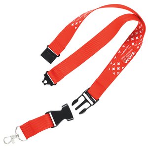 Additional Image 1 - a red lanyard with black buckles