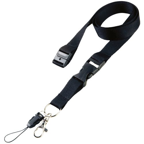 Additional Image 5 - a black strap with a metal snap