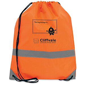 Additional Image 1 - an orange backpack with a grey stripe