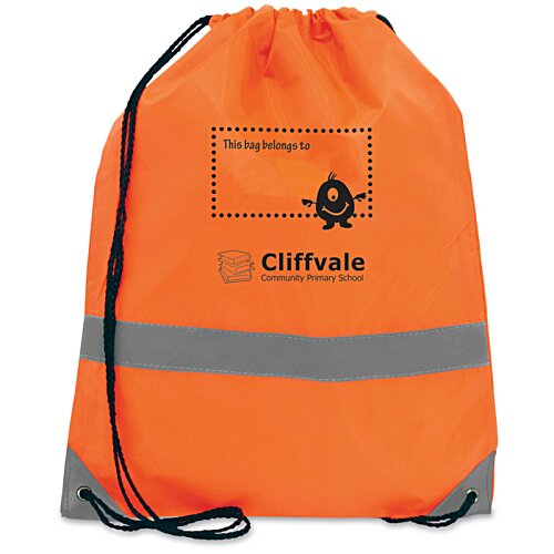 Additional Image 1 - an orange backpack with a grey stripe