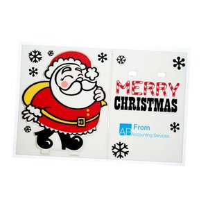 Additional Image 1 - a white card with a cartoon of santa claus