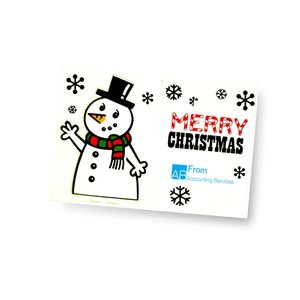 Additional Image 1 - a white card with a snowman