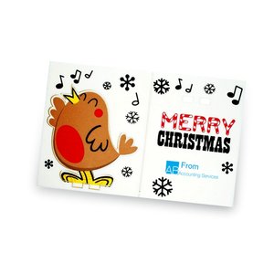 Additional Image 1 - a white card with a cartoon bird on it