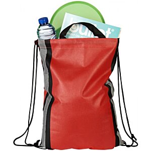 Additional Image 5 - a red bag with a backpack and a bottle of water and a plate